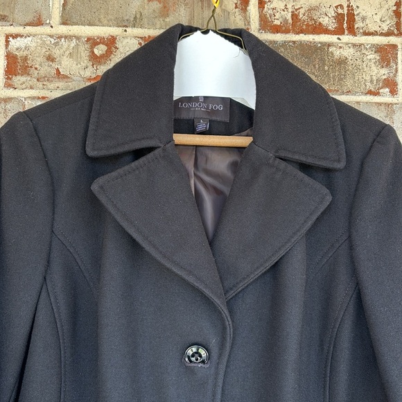 London Fog Elegant Black Pea Coat - Picture 2 of 11
